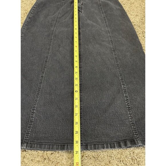 Christopher & Banks Gray Denim Midi Skirt Long Boho Beach Coastal Preppy Sz 10 - Picture 8 of 8